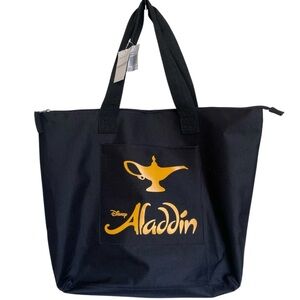 Disney Aladdin Tote Bag Official Broadway Tote Gold Genie Lamp Shoulder Black
